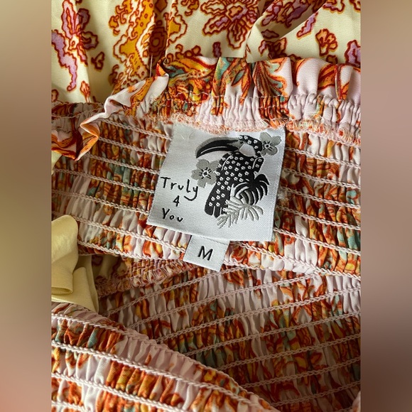 Truly 4 you amazing dress boho beautiful floral Sz M - Picture 5 of 6